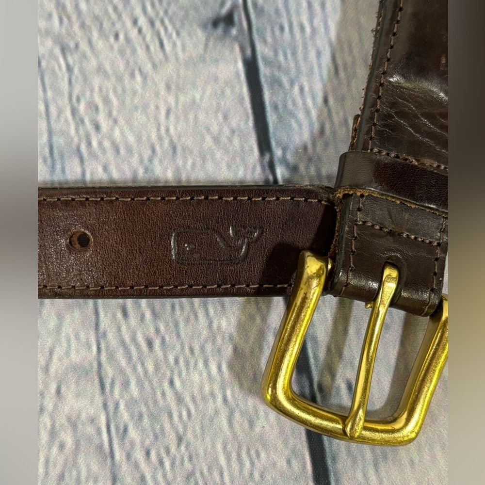 Vineyard Vines Sportfisher Canvas Leather Preppy Nautical Casual Club Belt 34 - Picture 5 of 10